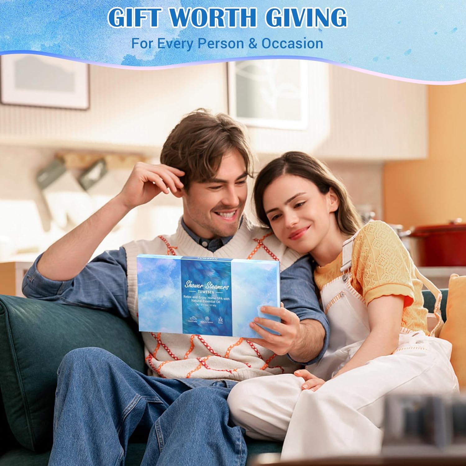 TUWESEN Shower Steamers Aromatherapy, SPA Kit, 8 PCS Shower Steamers for Women, Shower Bombs with Essential Oils-Self Care & Relaxation Birthday Gifts for Women and Men. Purple Romantic Set