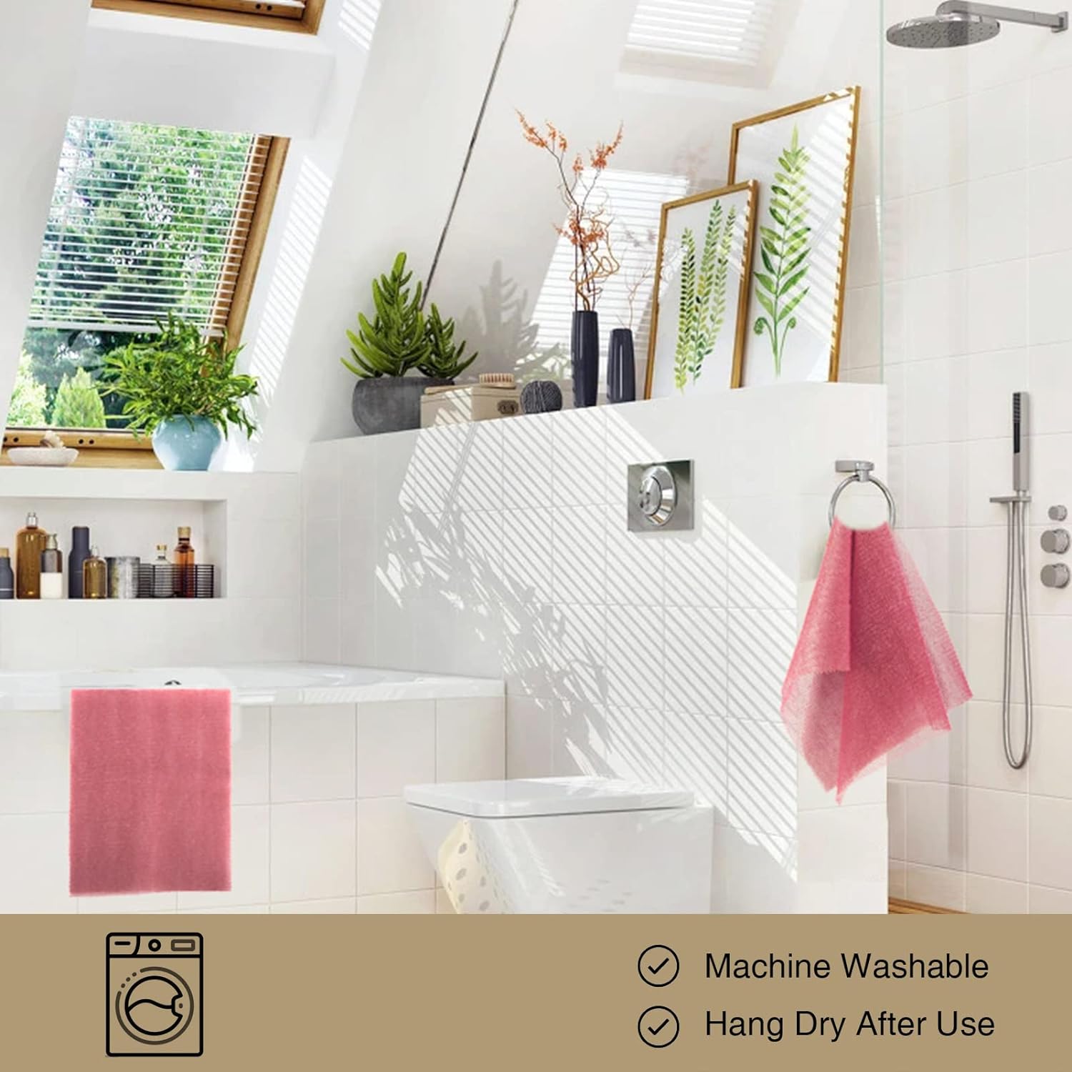 UJFQBH 3 Pieces African Bath Sponge African Net Long Net Bath Sponge Exfoliating Shower Body Scrubber Back Scrubber Skin Smoother,Great for Daily Use (Pink,Yellow,Purple)