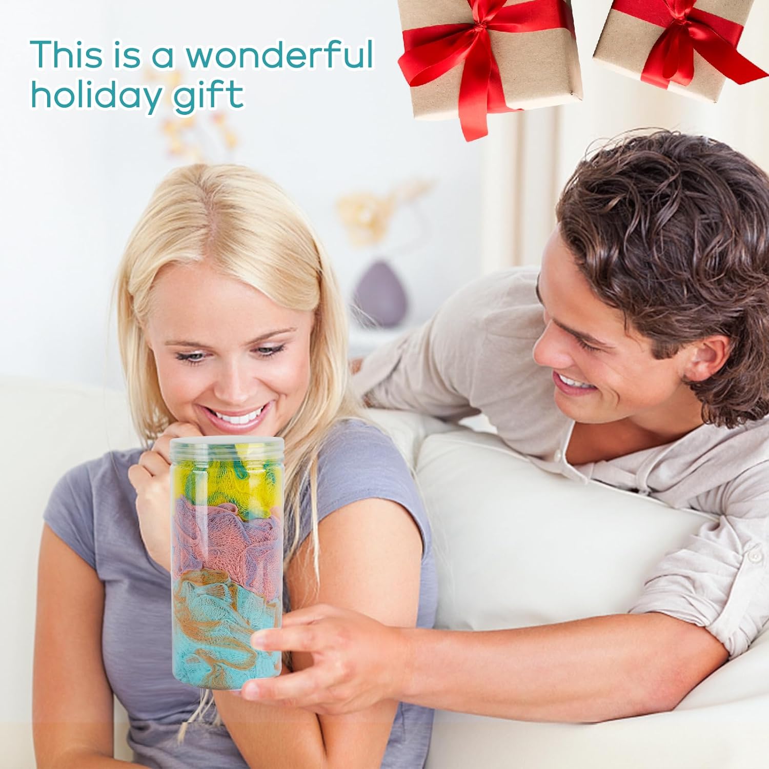 Multi Color Optional Shower Ball Soft Sponge Scrubbing, Exfoliating and Skincare Removing Bath Sponge Luffa Body Scrub Cotton Mesh Bag Shower Ball Exfoliating Bath Sponge3Pack (65g/pcs)