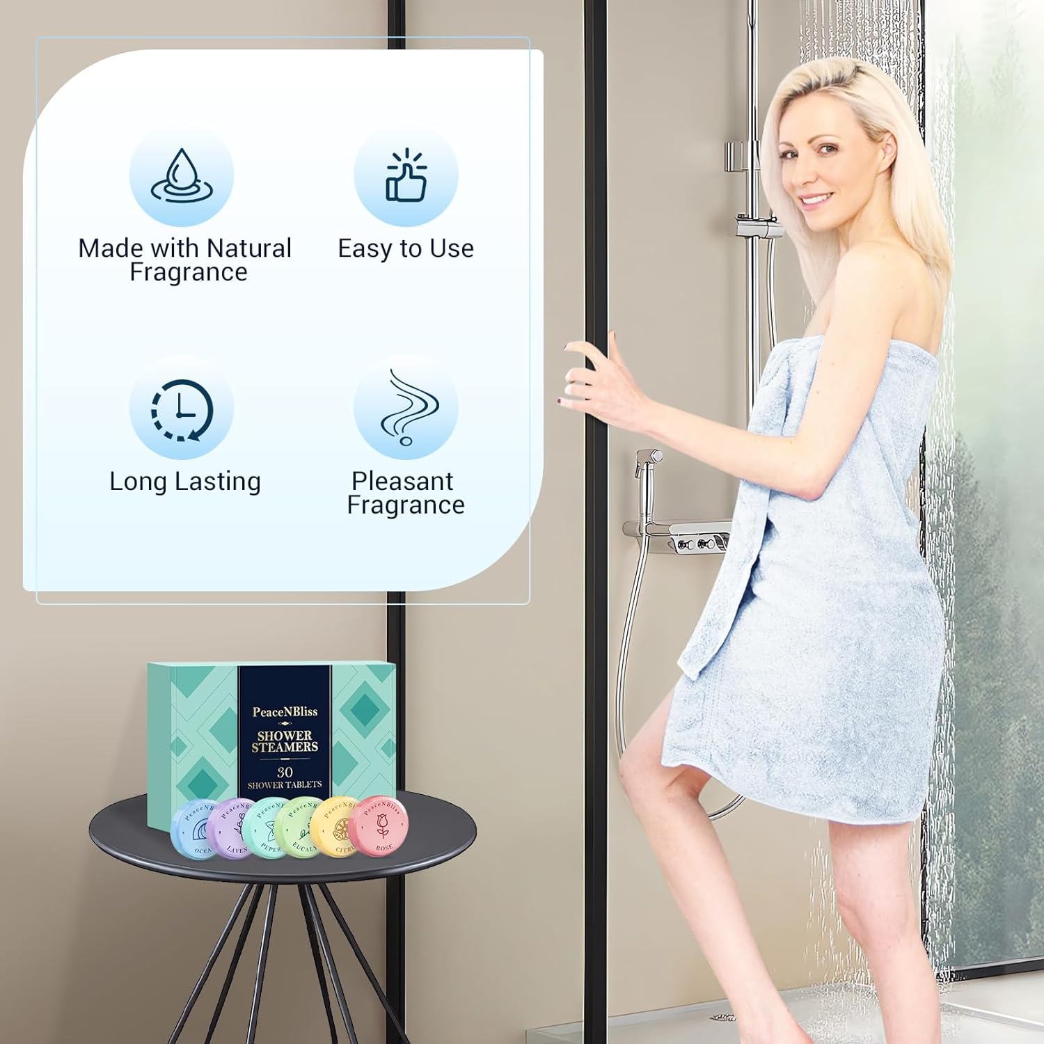 30 Pack Shower Steamers, Shower Bath Bombs with Natural Fragrance - Christmas Gifts Stocking Stuffers – Self-Care Gifts for Women and Men, Relaxation Birthday Gifts