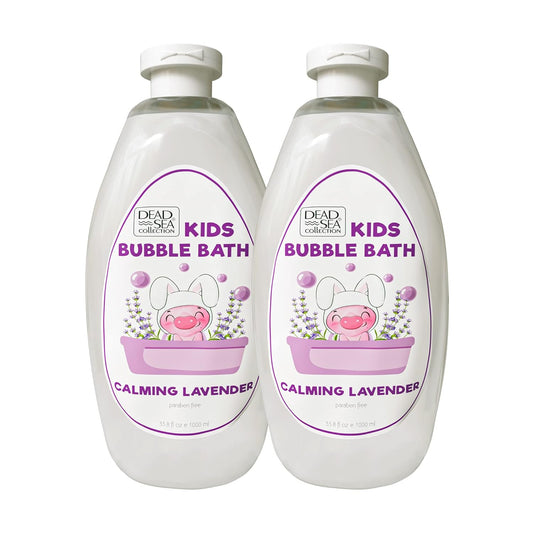 Dead Sea Collection Bubble Bath Kids with Calming Lavender Scent - Cleansing and Moisturizing Kids Bubble Bath - with Natural Dead Sea Minerals - Pack of 2 Large Bottle (33,8 fl oz Each)