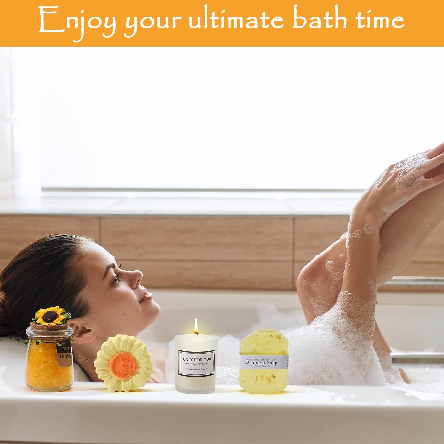 Sending Sunshine Gift, 10 Pcs Sunflower Gifts for Women, Care Package, Get Well Soon Gifts Basket Unique Birthday Gifts Box with Inspirational Blanket Candle for Women, Her, Mom, Wife, Sister