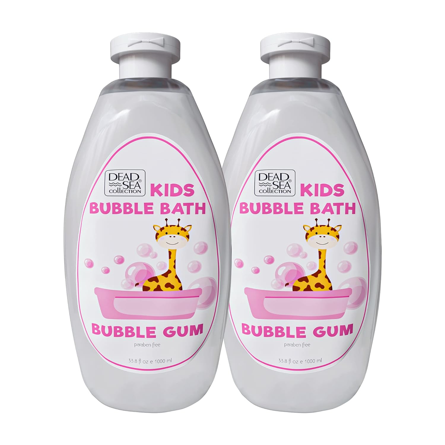 Dead Sea Collection Bubble Bath Kids with Calming Lavender Scent - Cleansing and Moisturizing Kids Bubble Bath - with Natural Dead Sea Minerals - Pack of 2 Large Bottle (33,8 fl oz Each)