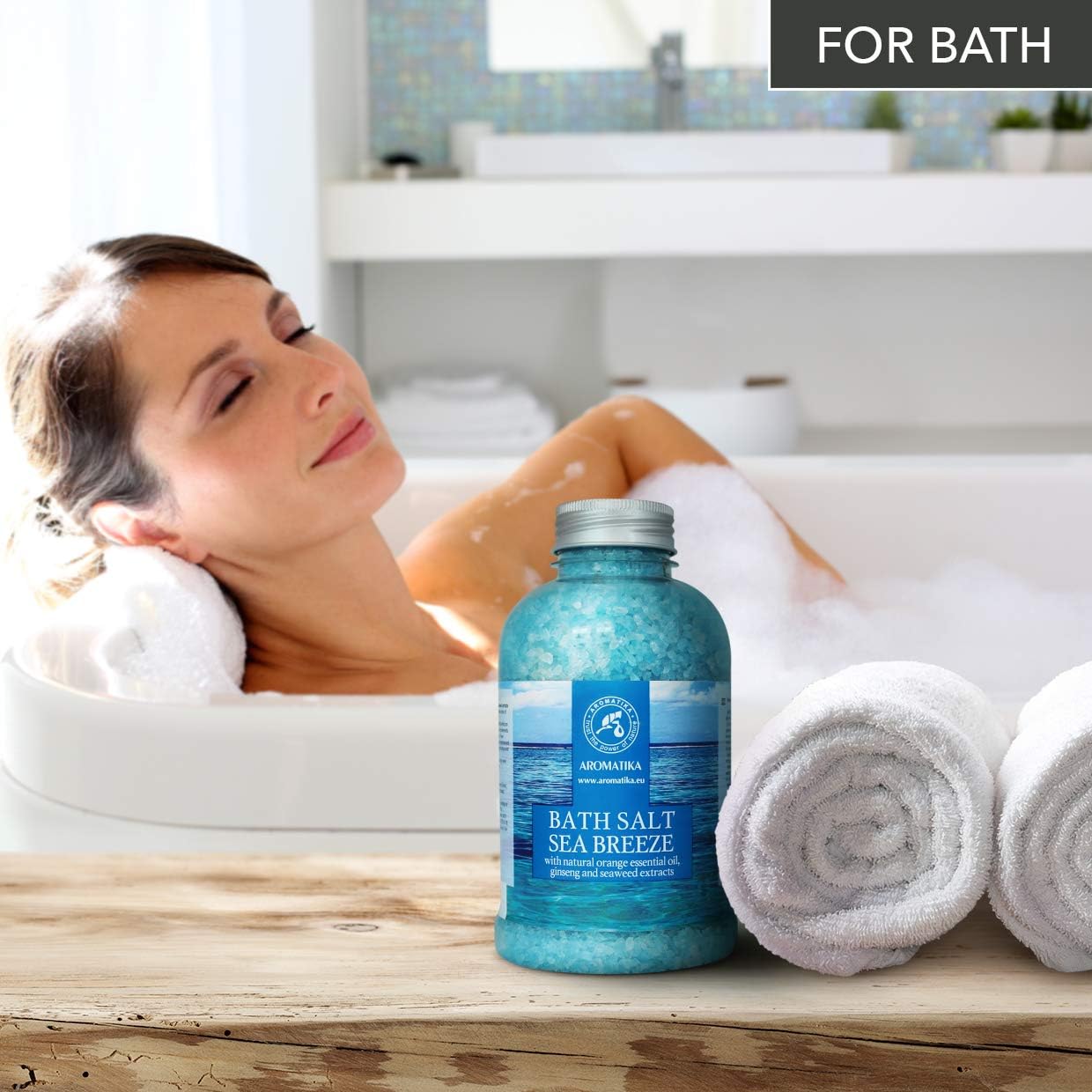 Sal marina de baño de 46 onzas, sal de brisa marina, sales marinas naturales de baño, lo mejor para un buen sueño, relajante, calmante, cuidado corporal, belleza, aromaterapia