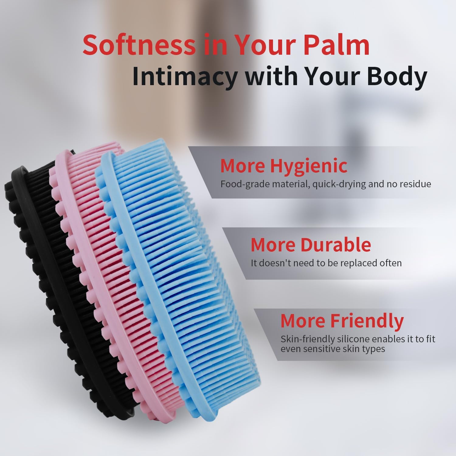 Silicone Body Scrubber, Silicone Loofah, Body Wash Scrubber, Body Scrub Brush, Body Scrubbers for Use in Shower, Silicone Loofah Body Scrubber, Exfoliating Body Scrubber Mens Women, Gifts for Mens