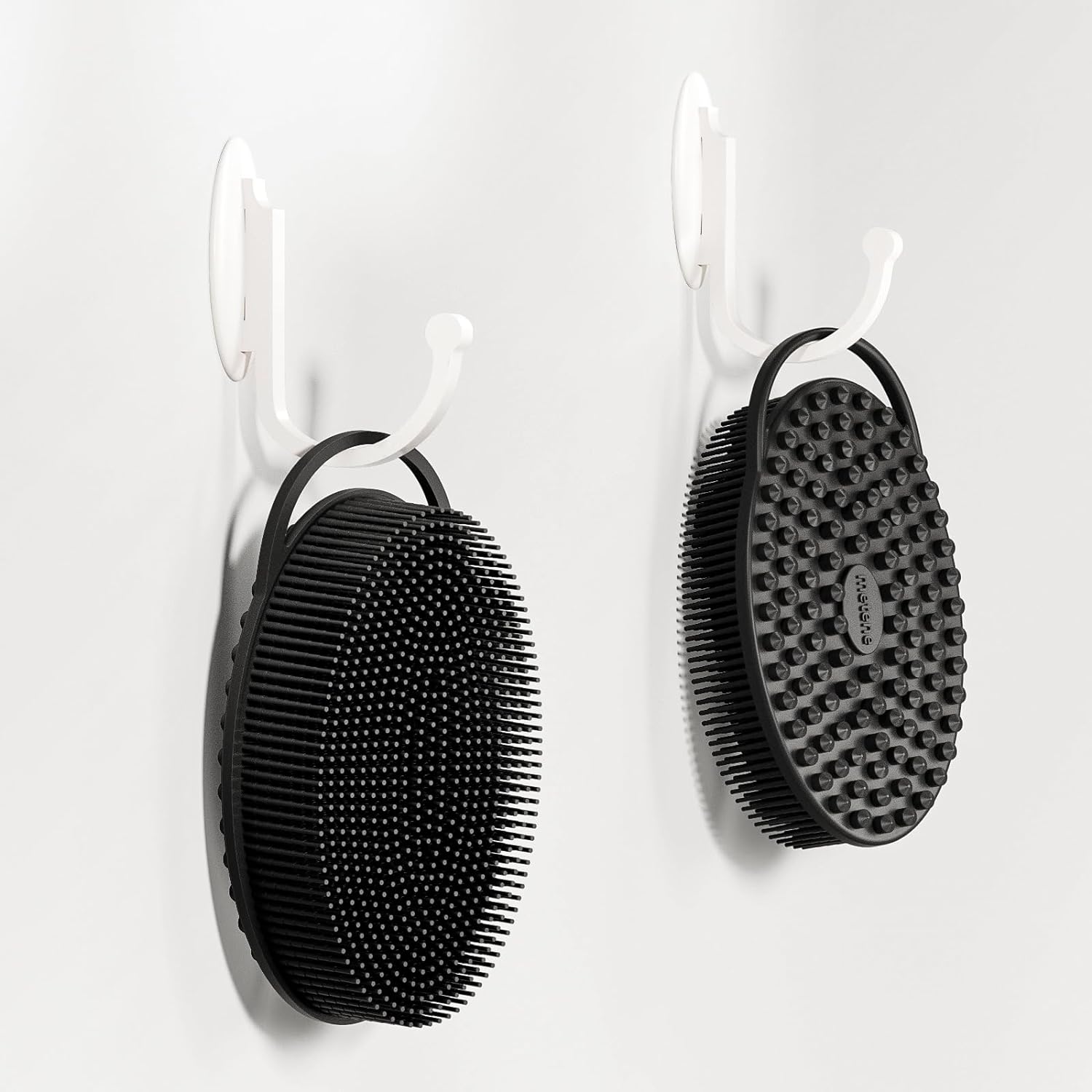 Metene Silicone Body Scrubber, Exfoliating Body Scrubber for Use in Shower,Lathers Well, Long Lasting, Soft Body Scrubber for Shower and Bath Skincare Routine(Black with Loop)