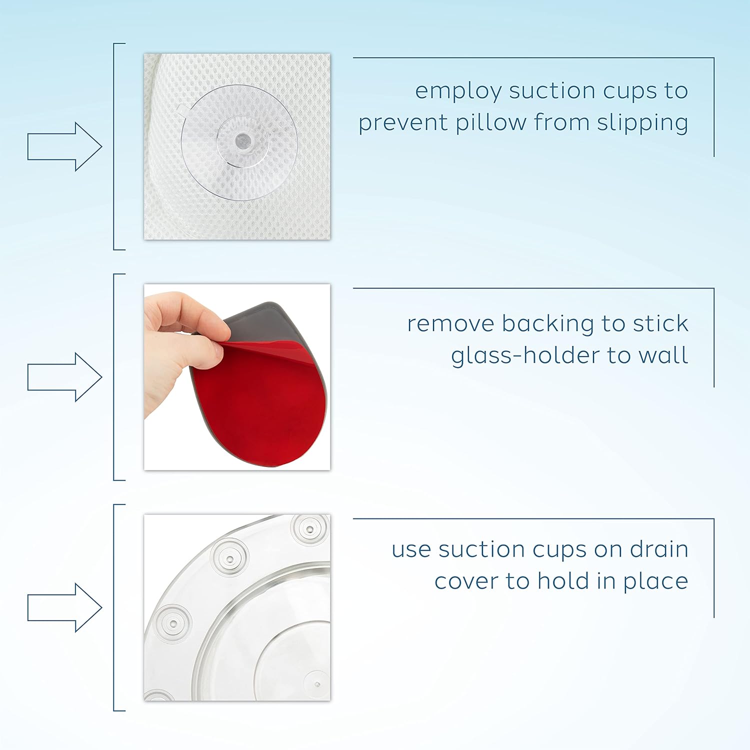 Charmont Luxury Bath Pillow Set, Relaxing Spa Bathtub Headrest for Head and Neck Support, Slip Resistant Waterproof Bathtub Cushion Strong Suction for Soaking Tub 3D Air Mesh with Accessories