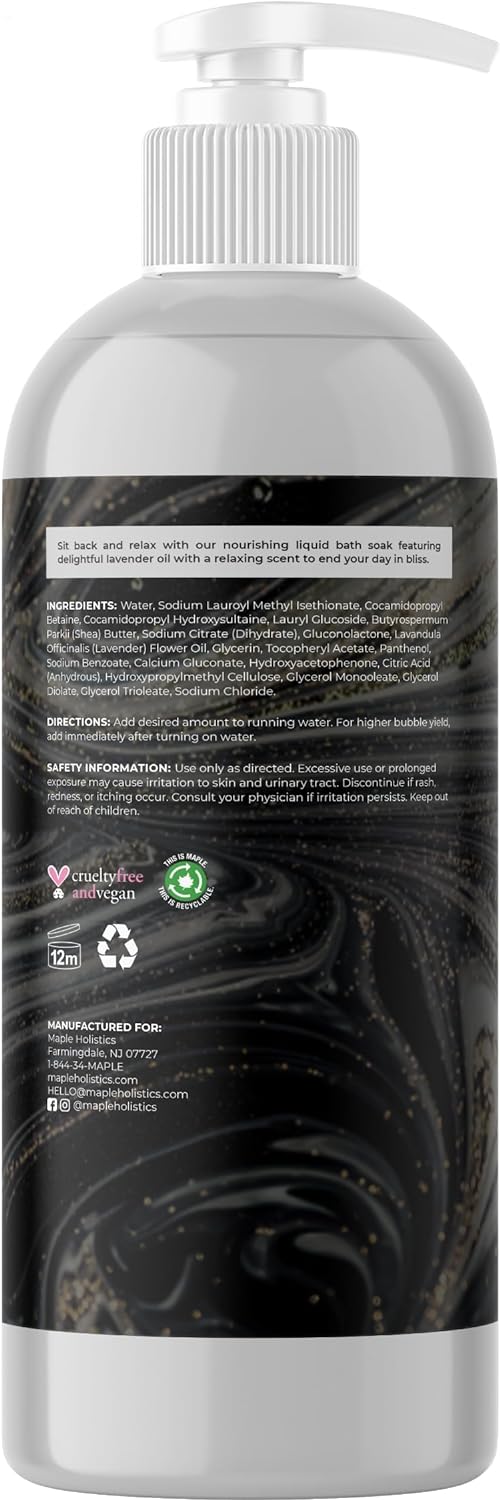 Luxury Nighttime Bubble Bath for Women - Aromatherapy Sleep Bath Soak for Women Relaxing and Nourishing Vegan Formula with Lavender Essential Oil and Shea Butter - Sulfate Paraben and Phthalate Free