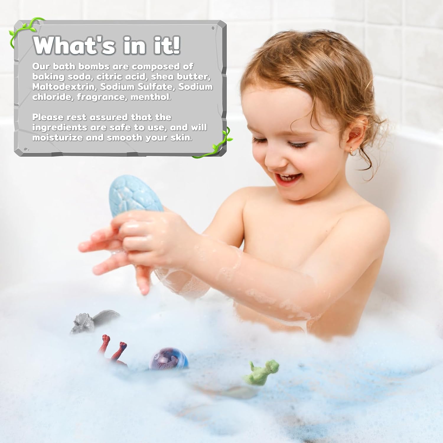 CalmNFiz Bath Bombs with Surprise Dinosaur Toys Inside，12 Pack Organic and Natural Bubble Bath Bombs，Bath Bomb Set Gift for Birthday/Christmas Gift for Her/Him