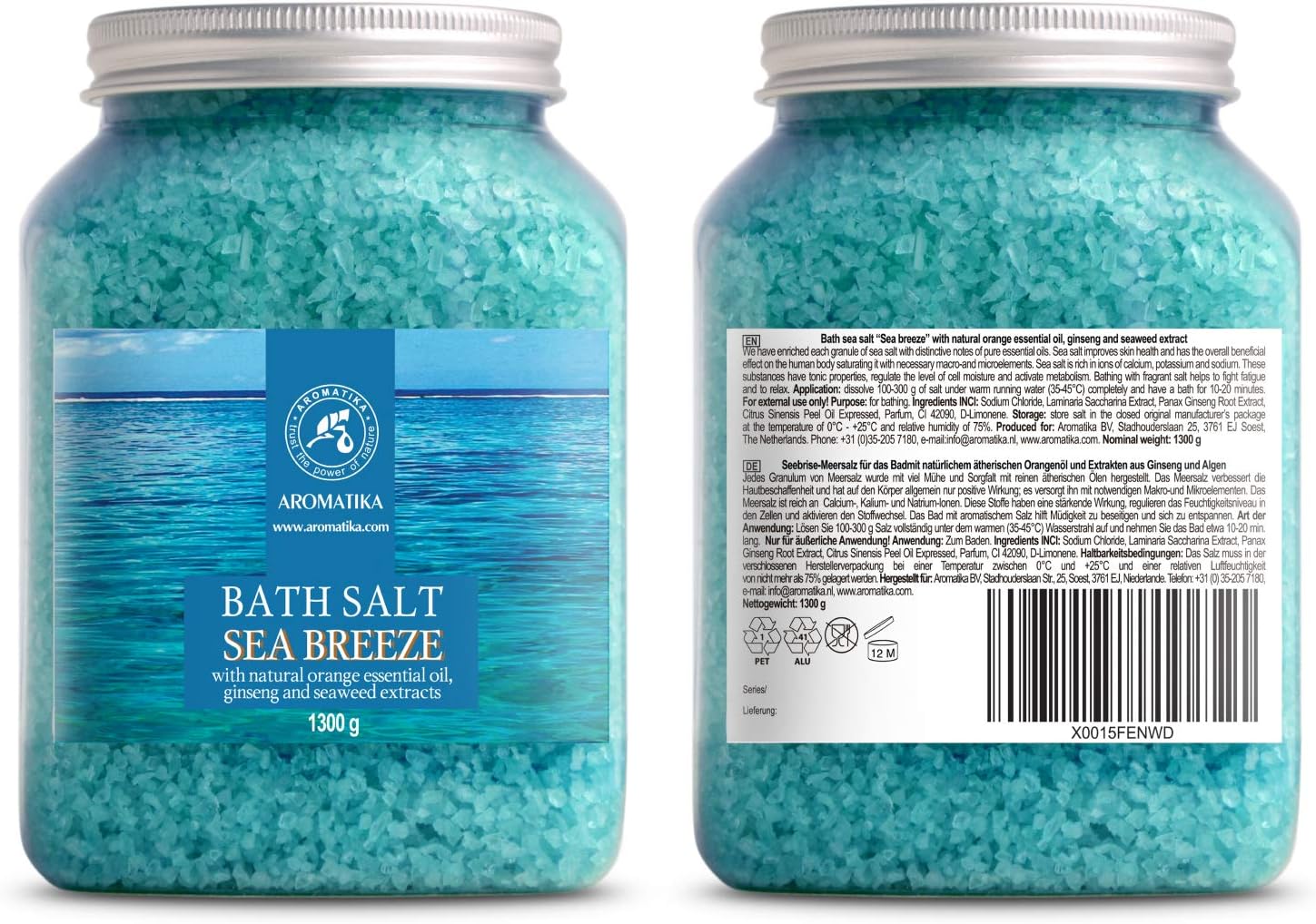 Sal marina de baño de 46 onzas, sal de brisa marina, sales marinas naturales de baño, lo mejor para un buen sueño, relajante, calmante, cuidado corporal, belleza, aromaterapia