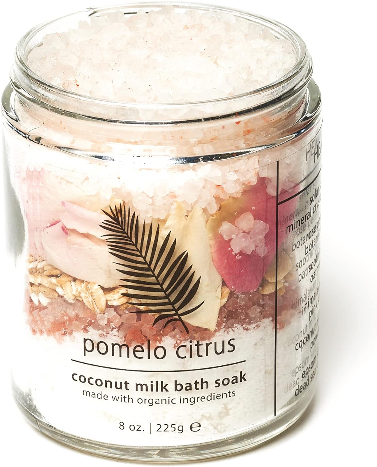 Hemlock Park Coconut Milk Bath Soak | Organic Coconut Milk, Botanicals, Dead Sea, Epsom, and Himalayan Pink Mineral Salts (Pomelo Citrus, 8 oz)