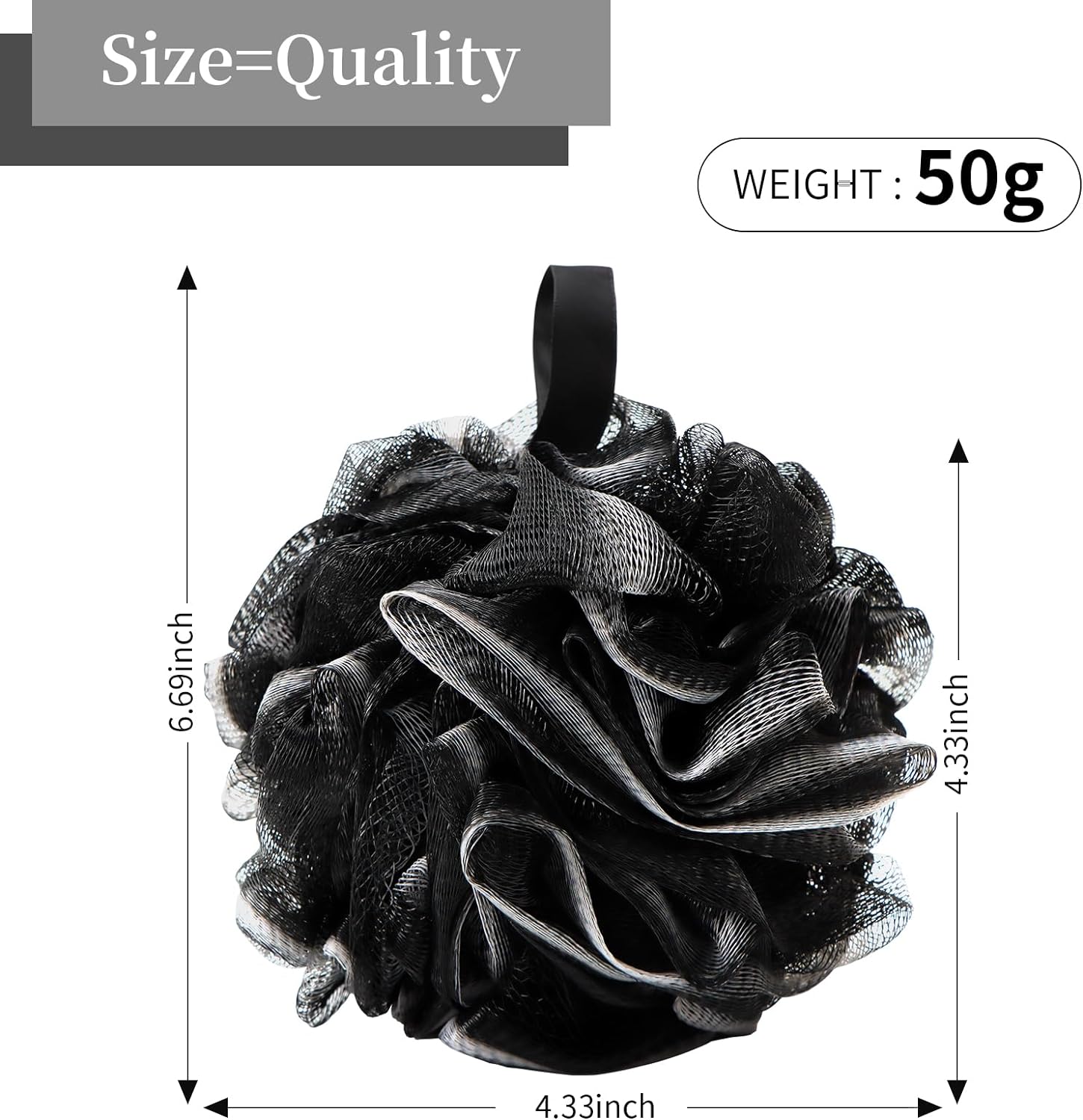 FARMOGA Bath Loofah Sponge Back Scrubber Shower Sponge Soft Mesh Exfoliator Pouf Shower Ball Bath Sponges for Women and Men Bath Accessories (4Pcs 50g Multi Colour)