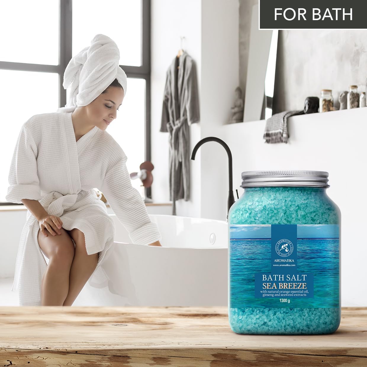 Sal marina de baño de 46 onzas, sal de brisa marina, sales marinas naturales de baño, lo mejor para un buen sueño, relajante, calmante, cuidado corporal, belleza, aromaterapia