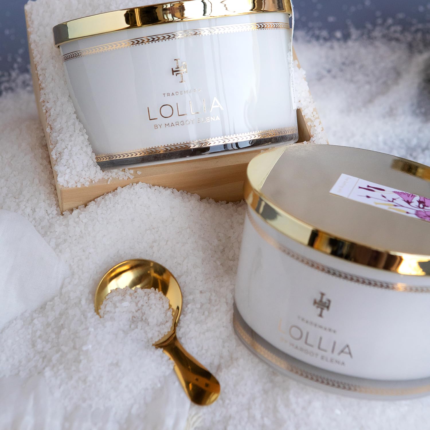 Lollia Fine Bathing Salts, 20 oz. – Bath Essential for Women, Bathtub Accessories, Relaxing Bath Salts for Women, Bath Products, Scented Luxury Bath Salts