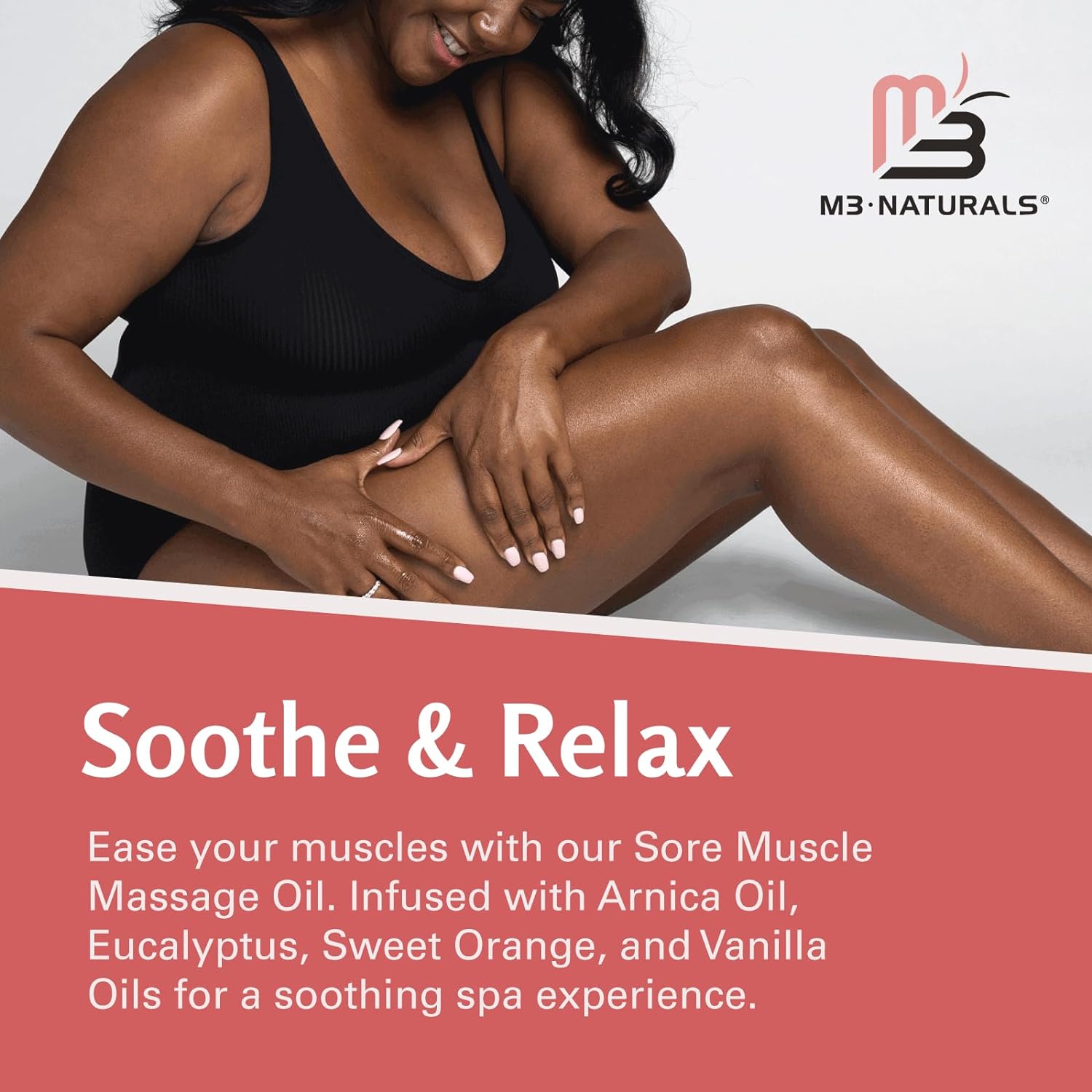 Anti Cellulite Massage Oil and Sore Muscle Body Oil | Massage Oil for Massage Therapy | Collagen and Stem Cell Skin Tightening Cellulite Cream and Massage Lotion for Women 8 Fl Oz by M3 Naturals