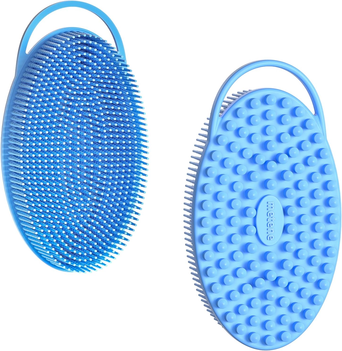 Metene Silicone Body Scrubber, Exfoliating Body Scrubber for Use in Shower,Lathers Well, Long Lasting, Soft Body Scrubber for Shower and Bath Skincare Routine(Black with Loop)