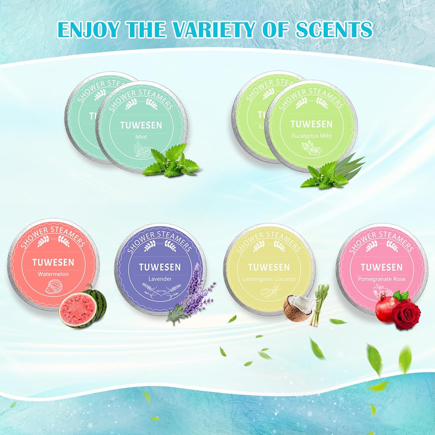 TUWESEN Shower Steamers Aromatherapy, SPA Kit, 8 PCS Shower Steamers for Women, Shower Bombs with Essential Oils-Self Care & Relaxation Birthday Gifts for Women and Men. Purple Romantic Set