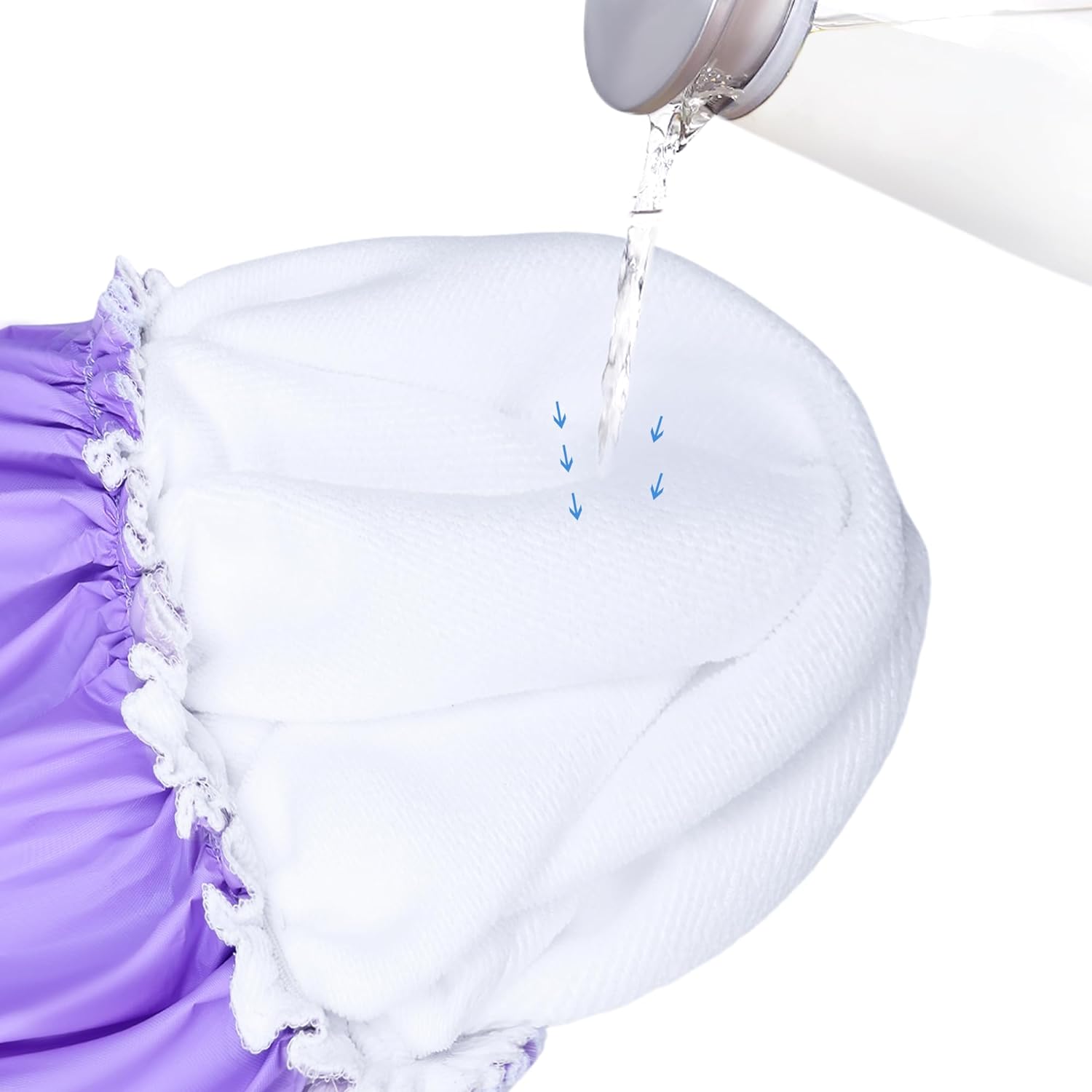 Shower Caps for Women, Terry Cloth Lined EVA Exterior Elastic and Reusable Bath Caps, Double Waterproof Layers Shower Cap, Bathing Shower Caps, Environmental Protection Bath Hair Cap - Pink