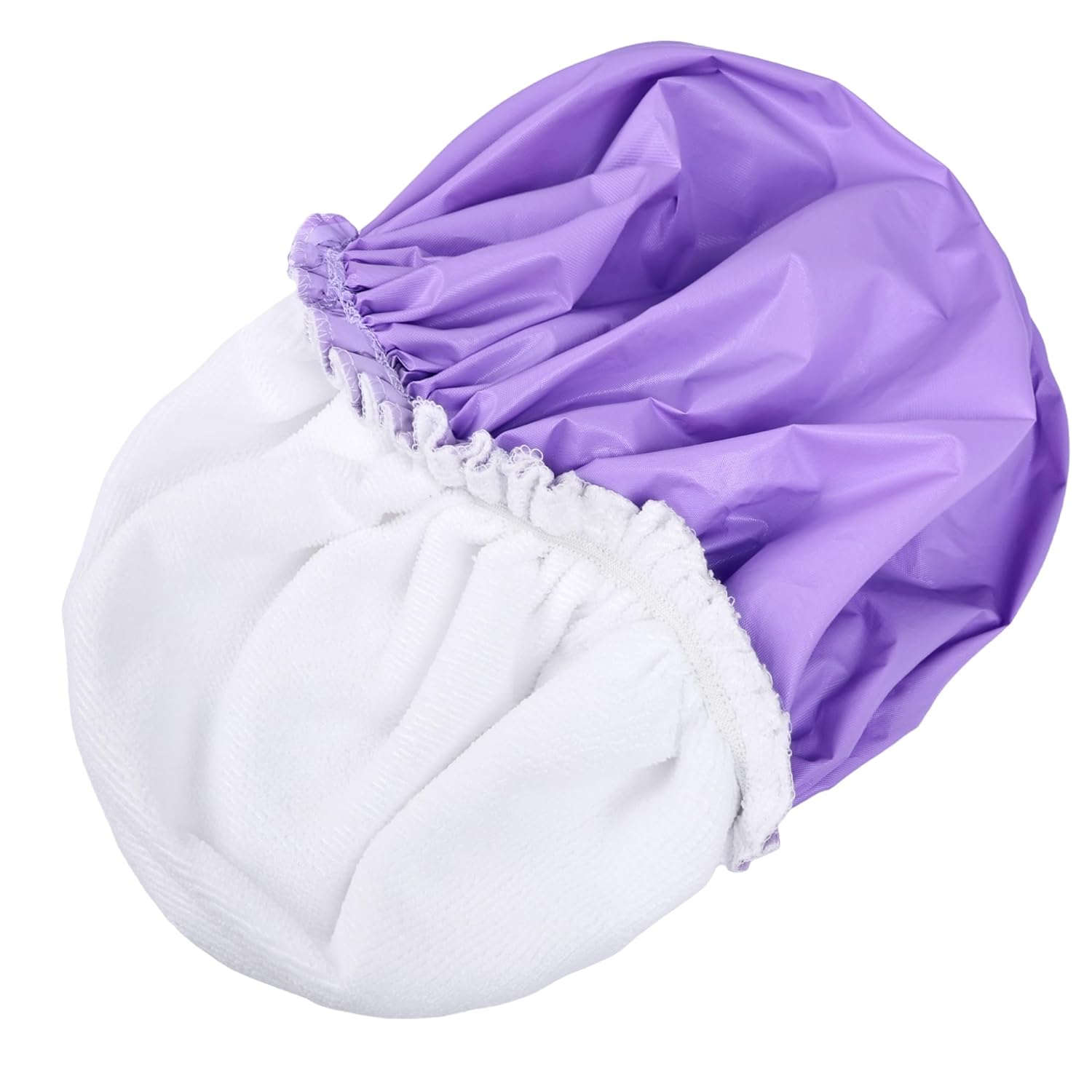 Shower Caps for Women, Terry Cloth Lined EVA Exterior Elastic and Reusable Bath Caps, Double Waterproof Layers Shower Cap, Bathing Shower Caps, Environmental Protection Bath Hair Cap - Pink