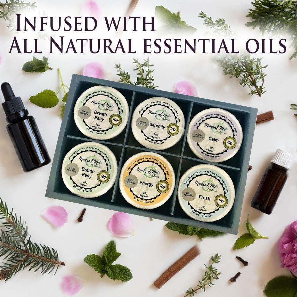 Shower Bombs Aromatherapy - Shower Steamers with Organic Oils for Vaporizing Steam Spa - Vapor Shower Tablets, Shower Melts - Self-Care Gifts for Women and Men, Valentine's Gift for Him/Her