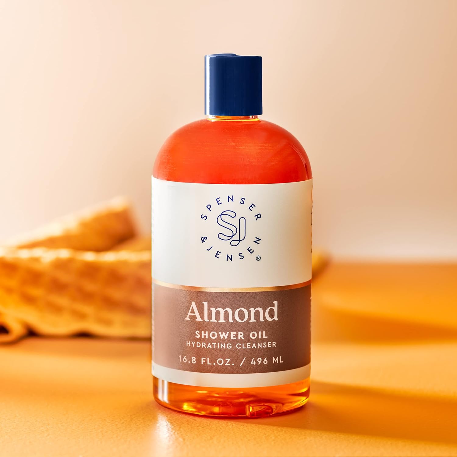 Spenser & Jensen Hydrating Almond Shower Oil - Body Wash for All Skin Types - Almond Oil Shower Gel for Women and Men - Rich in Vitamin E Oil - Sulfate Free - 16.8 Oz (Pack of 2)