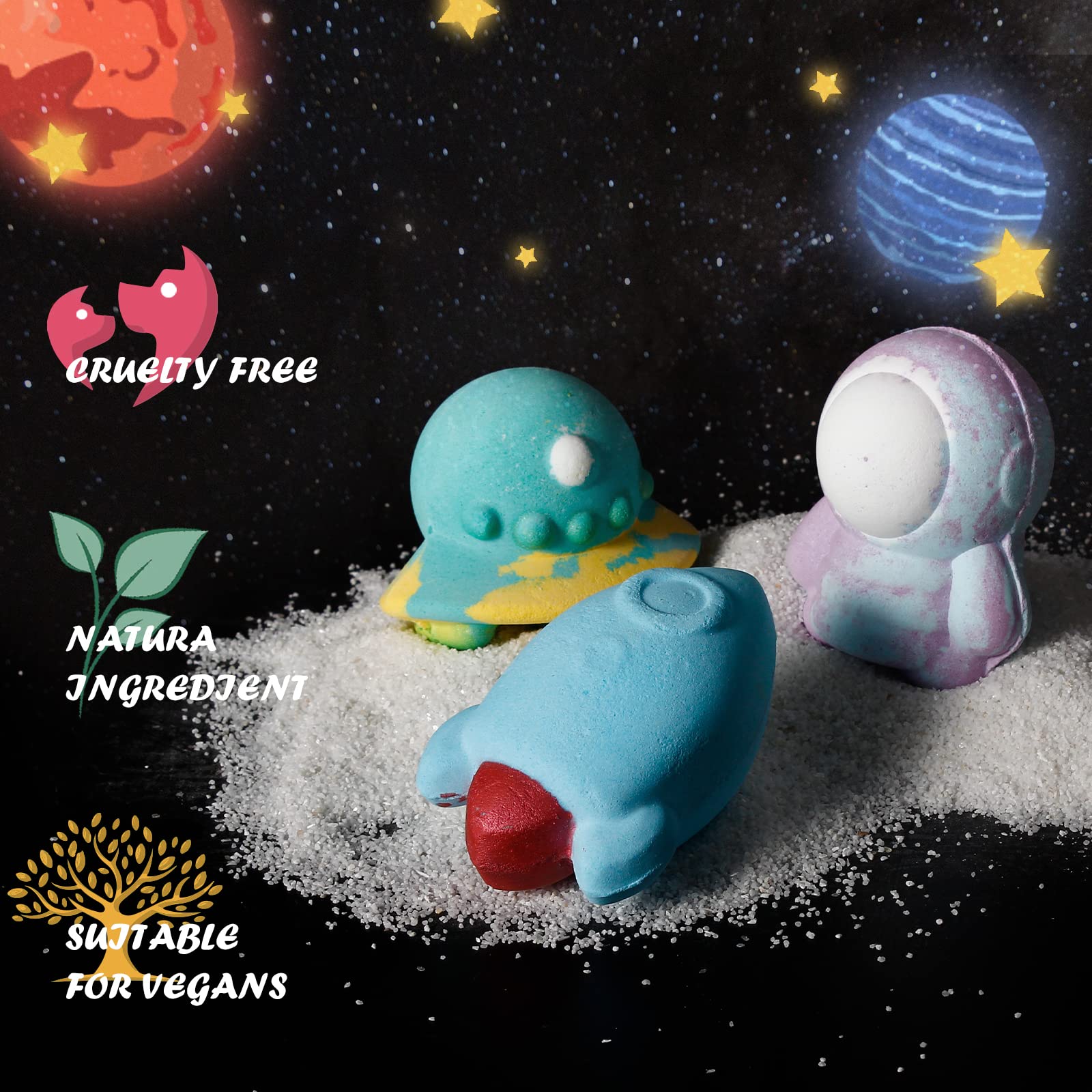 Aofmee Bath Bombs for Kids, Handmade Natural Bath Bombs with Toy Inside, Shea Cocoa Butter Moisturize, Spa Fizzies Bath Bomb Kit, Birthday Christmas Holiday Gifts for Women, Girls, Boys