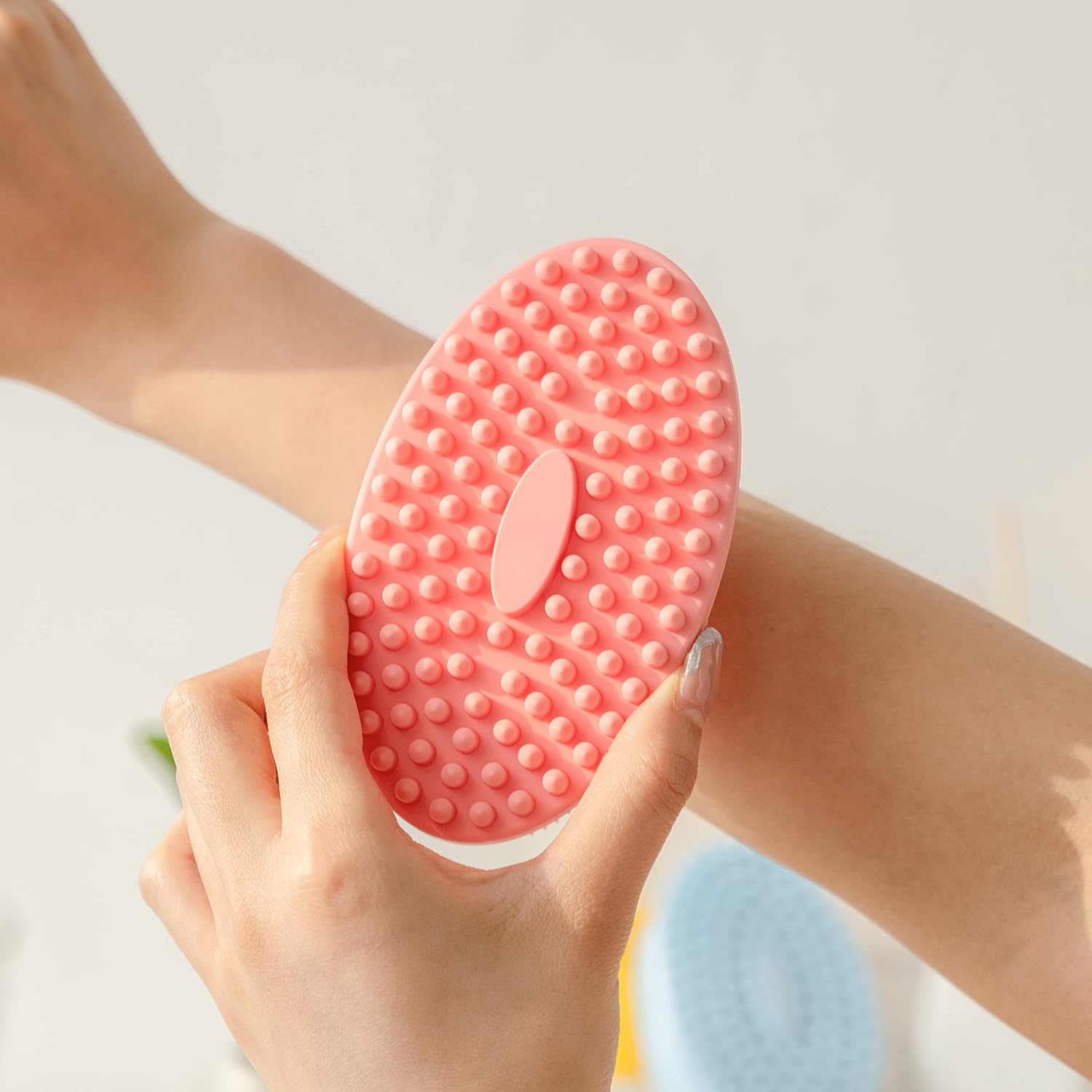 Premium Sensory Brush for Kids or Autism,Soft Silicone Body Scrubber,2 in 1 Sensory Room Occupational Therapy Sensory Brushes,Silicone Loofah,Pets Shower Brush Bath Brush Shampoo Brush(Whale-Teal)