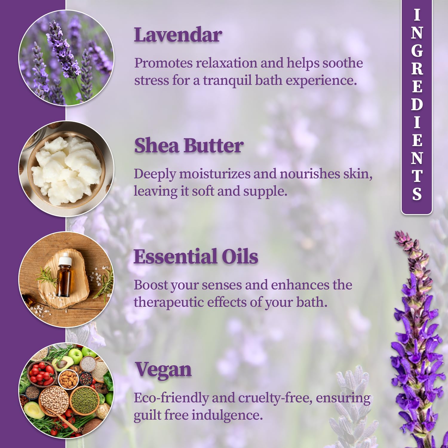 GETT Lavender Bath Bombs 4-pcs, Individually Wrapped Bath Bombs for Men & Women, Luxury Gift Set with Vegan and Essential Oils, Relaxing and Moisturizing Bubble Bath, Organic Bath Essentials for All