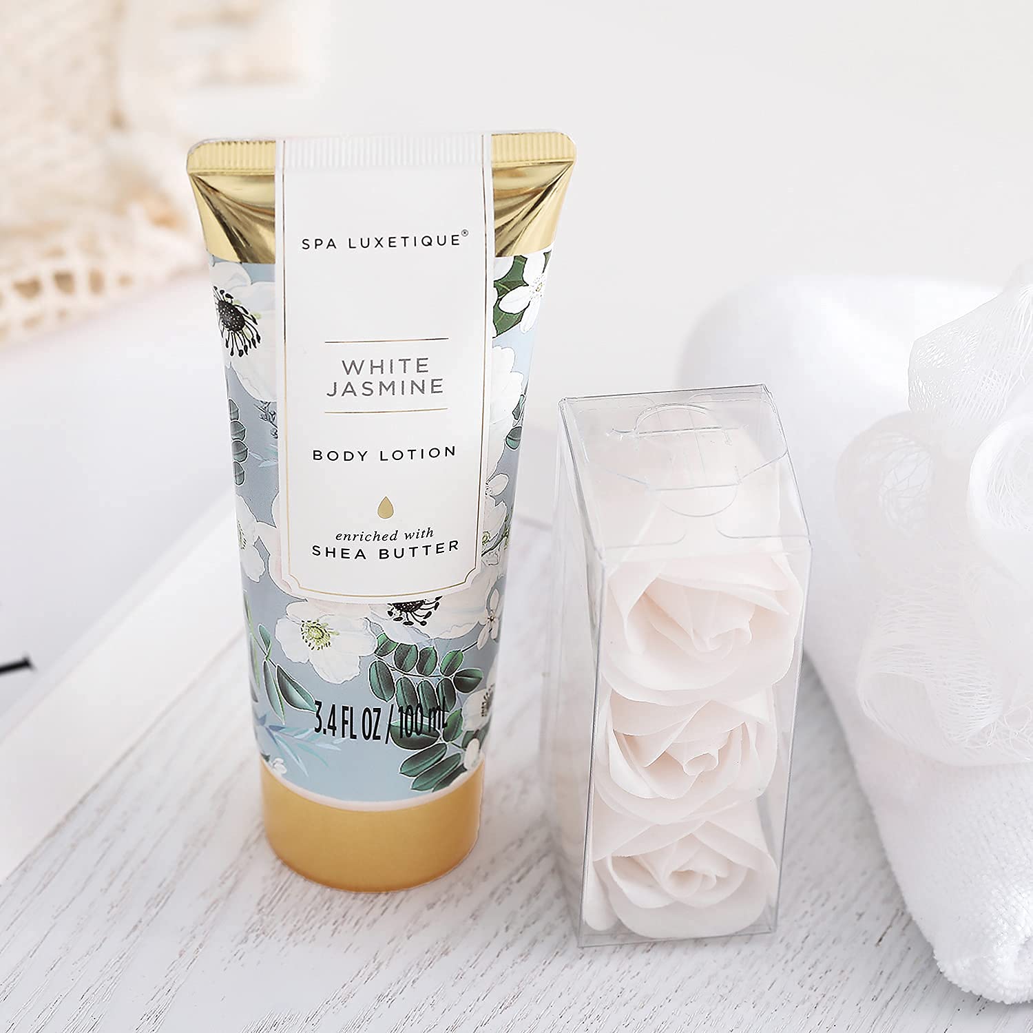 Spa Luxetique Spa Gift Baskets for Women - 8pcs Yellow Gifts for Women, Womens Gifts Includes Body Lotion, Bubble Bath, Bath Sets for Women Gift, Valentines Day Gifts for Her