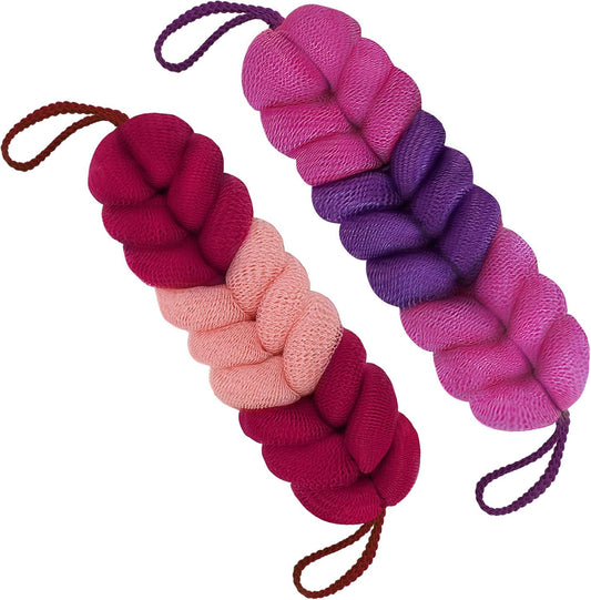 BCKENEY Bath Loofah Shower Sponge Soft Mesh Loofah Body Scrubber with Long Loofah Bath Sponge for Men Women Body Wash Exfoliator Shower Puffs