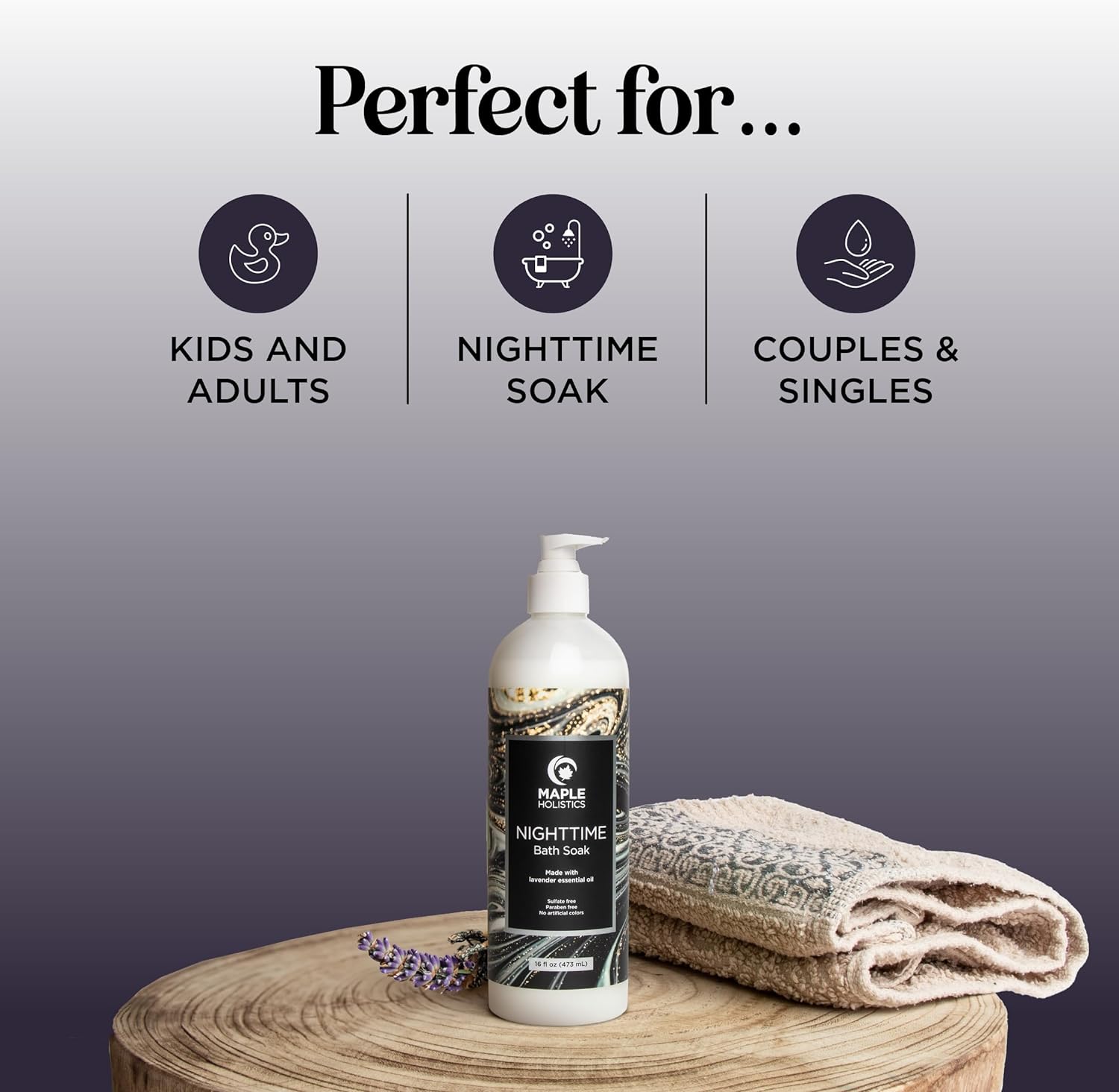 Luxury Nighttime Bubble Bath for Women - Aromatherapy Sleep Bath Soak for Women Relaxing and Nourishing Vegan Formula with Lavender Essential Oil and Shea Butter - Sulfate Paraben and Phthalate Free