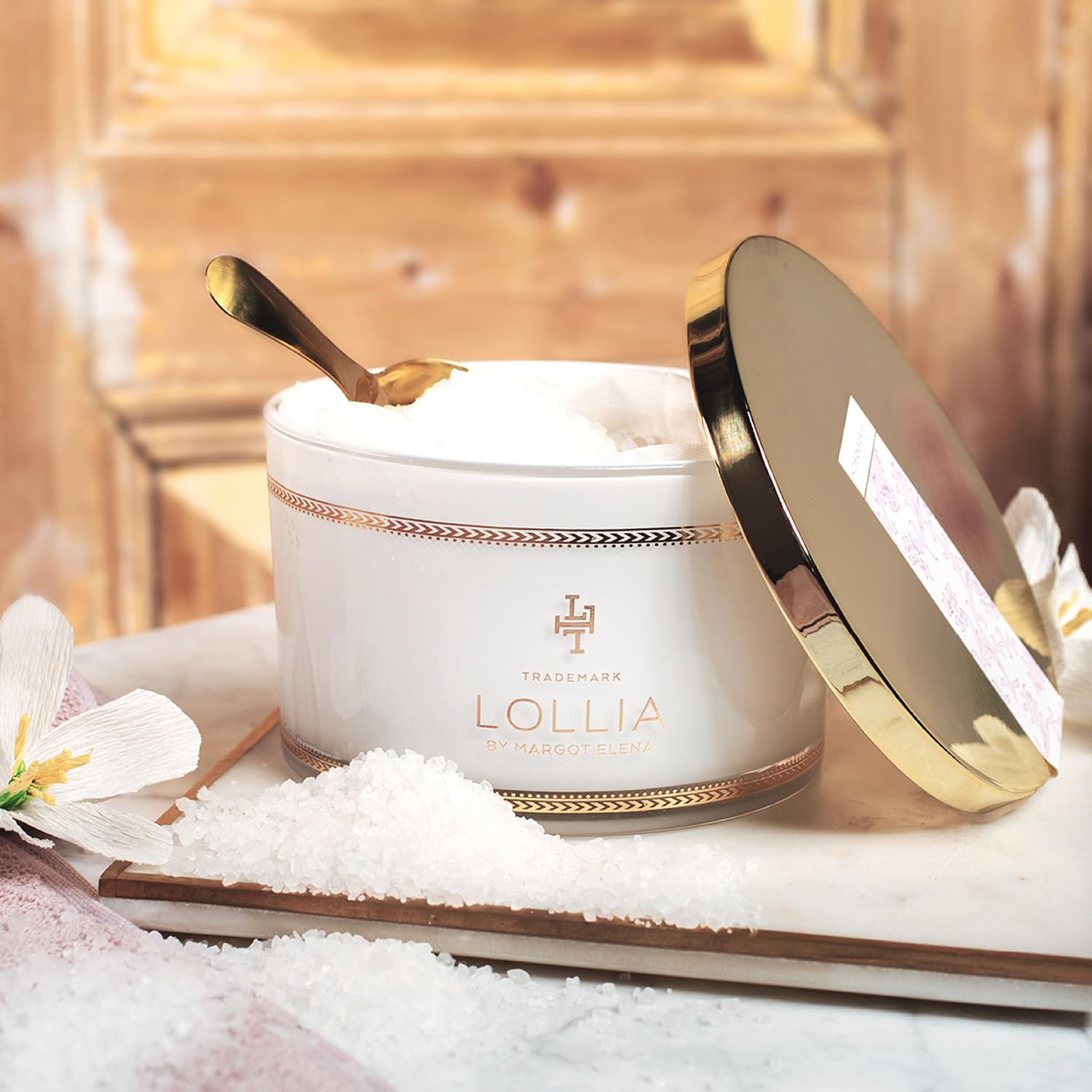 Lollia Fine Bathing Salts, 20 oz. – Bath Essential for Women, Bathtub Accessories, Relaxing Bath Salts for Women, Bath Products, Scented Luxury Bath Salts