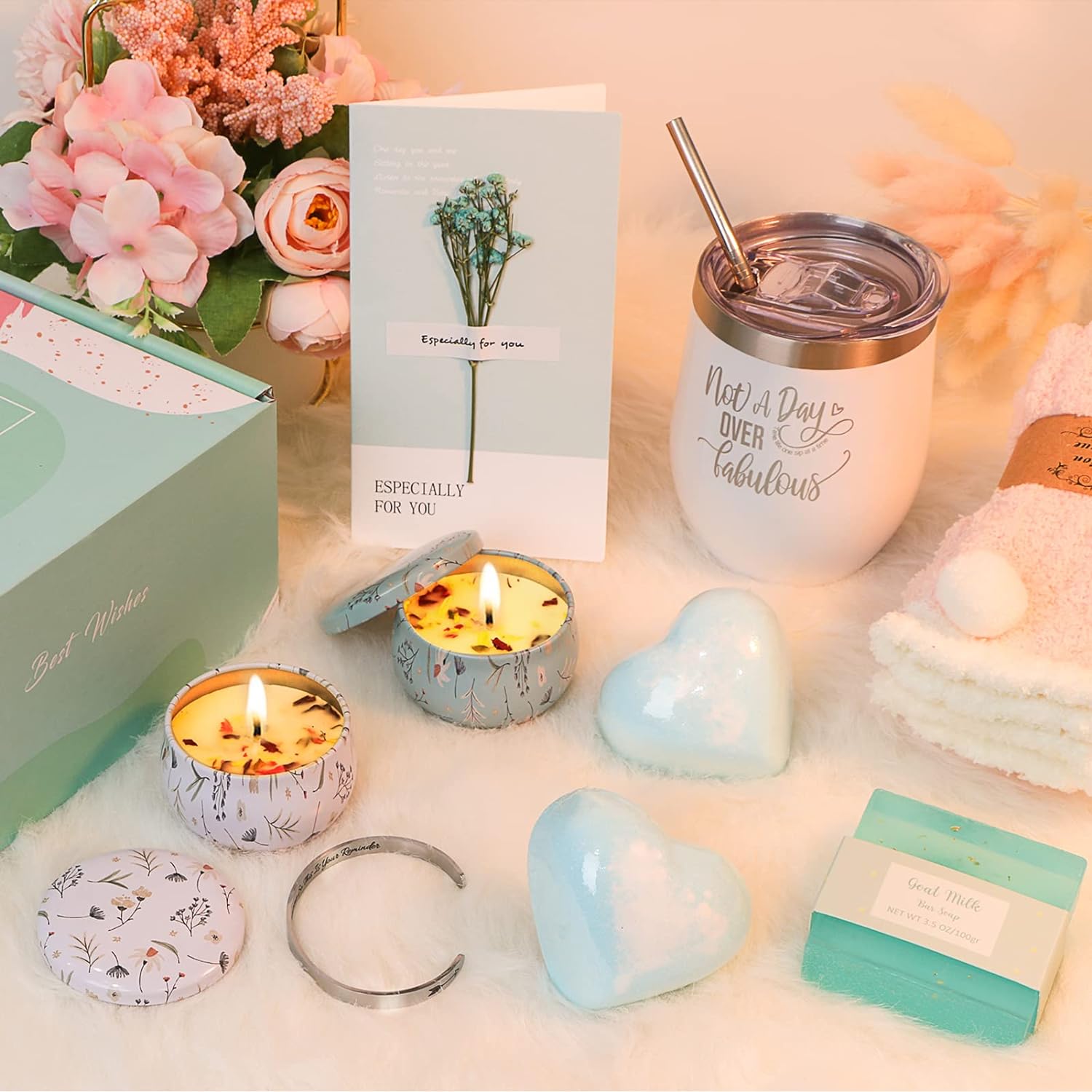 Happy Birthday Gifts for Women, Valentines Day Gifts for Her Mom Sister Best Friend Wife Coworker Teacher, Spa Gift Basket for Women Gift Box, Unique Birthday Gift Ideas for Women Who Have Everything