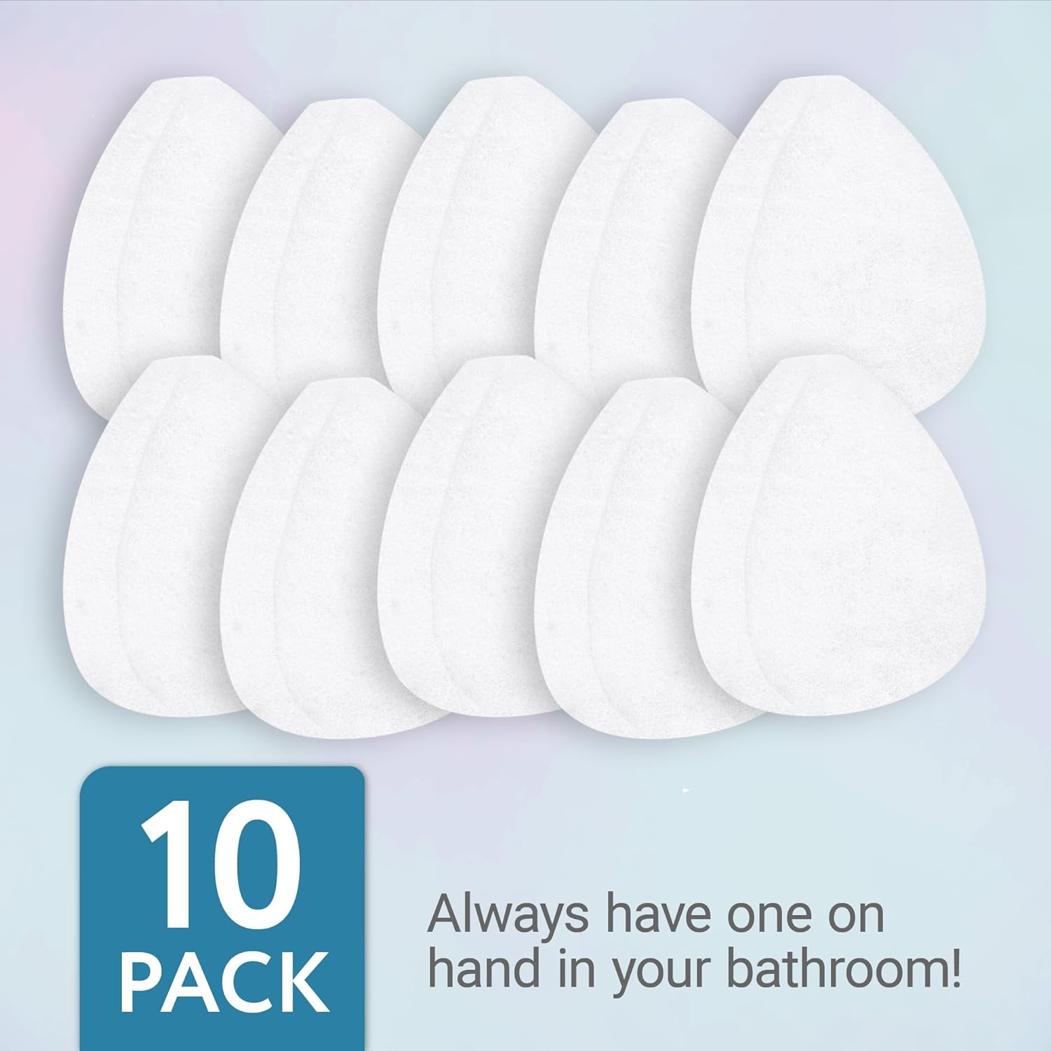 10 Pack Facial Sponge for Daily Cleansing and Gentle Exfoliating - Buff Exfoliating Facial Sponge Pads for Removing Dead Skin, Dirt, and Makeup - Christmas Gifts for Women - Made in The USA