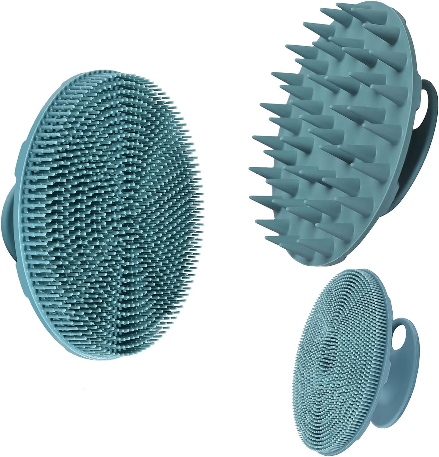 INNERNEED Food-Grade Soft Silicone Body Scrubber Shower Brush Handheld Cleansing Skin Brush, Gentle Exfoliating and Lather Well (Black)