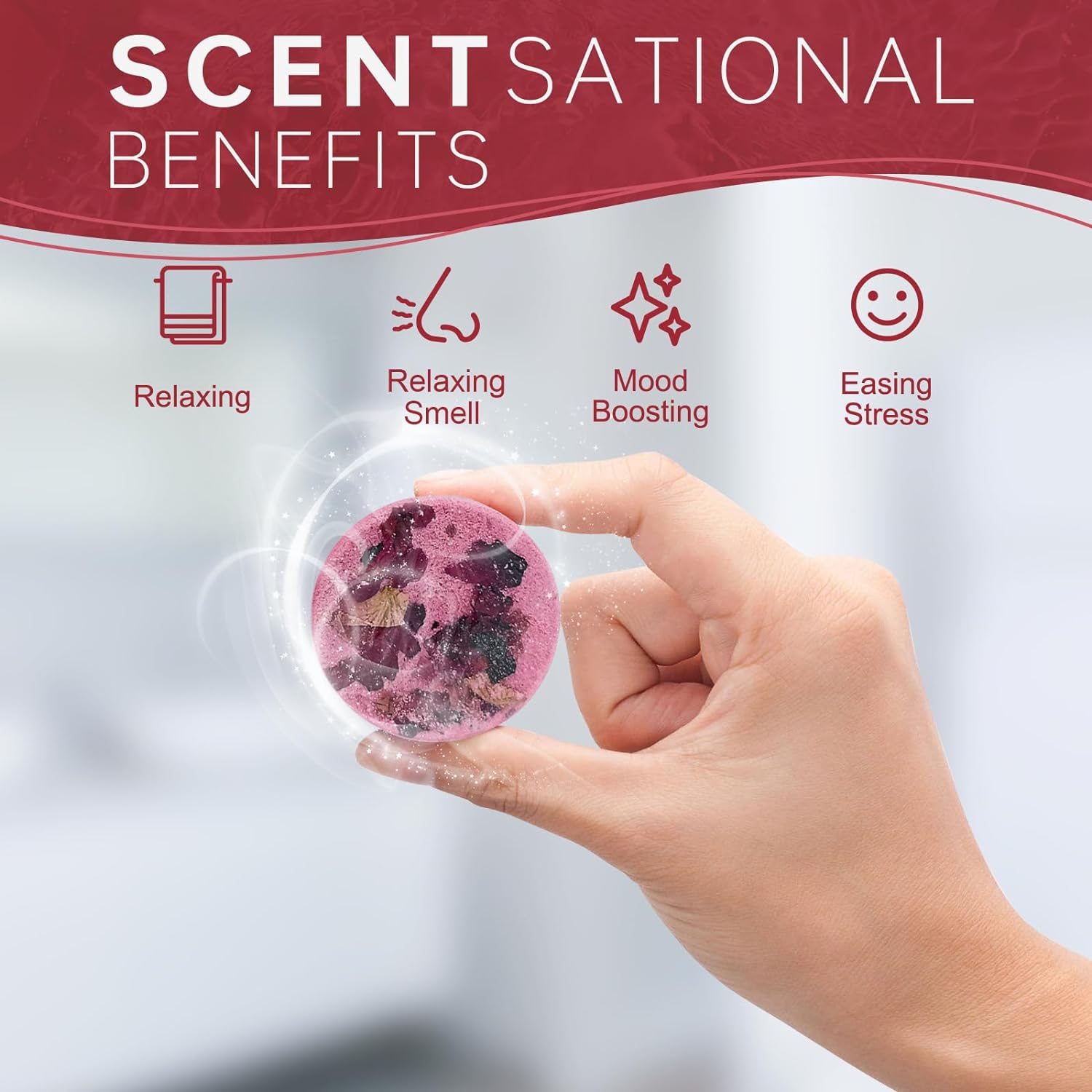 Aromatherapy Shower Steamers Valentines Day Gifts for her - Swcandy 8 Pcs Bath Bombs Valentine's Day Gifts for Women, Shower Bombs Self Care with Essential Oils, Relaxation Home SPA Lavender