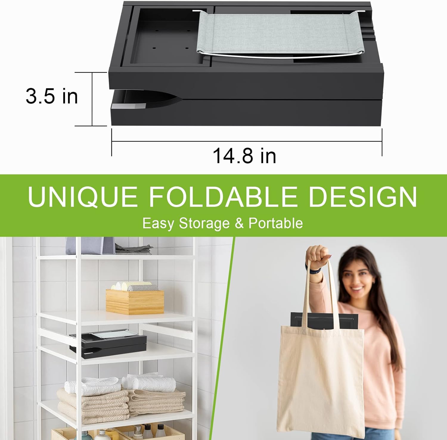 Artmalle Bathtub Caddy Tray for Tub,Foldable Bamboo Bath Table Tray with Book and Wine Glass Holder, Expandable Bathroom Accessories with Free Soap Dish Suitable for Luxury Spa or Reading