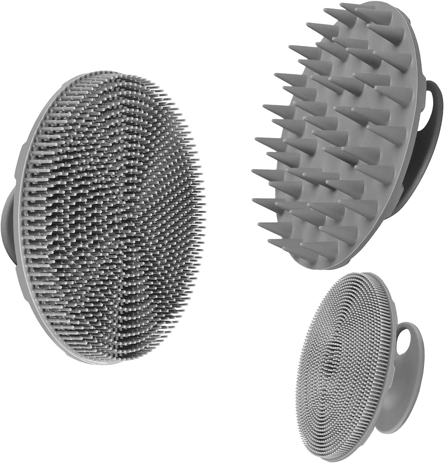 INNERNEED Food-Grade Soft Silicone Body Scrubber Shower Brush Handheld Cleansing Skin Brush, Gentle Exfoliating and Lather Well (Black)