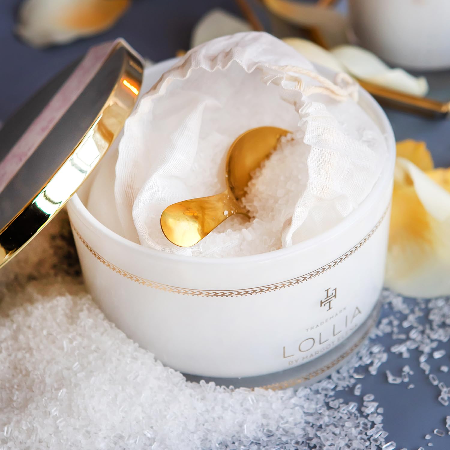 Lollia Fine Bathing Salts, 20 oz. – Bath Essential for Women, Bathtub Accessories, Relaxing Bath Salts for Women, Bath Products, Scented Luxury Bath Salts