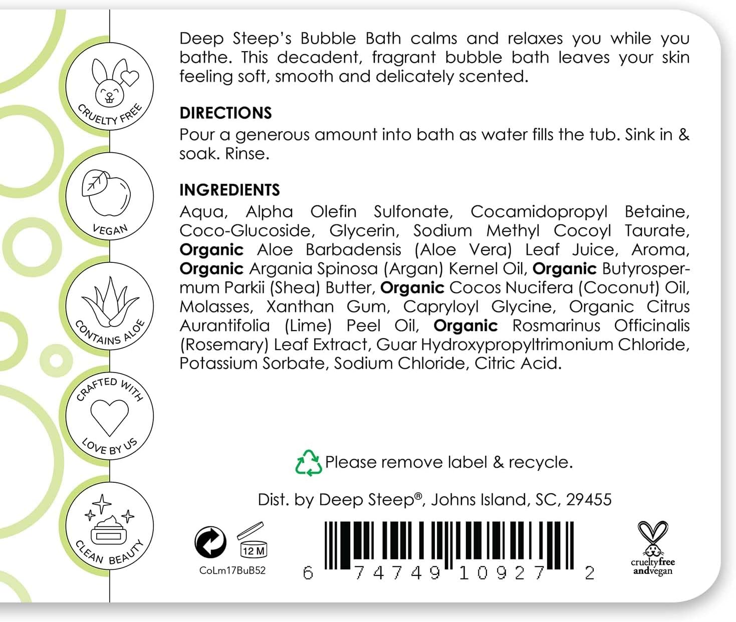 Deep Steep Bubble Bath, 17 Ounce (Pack of 2) (Vanilla Coconut)