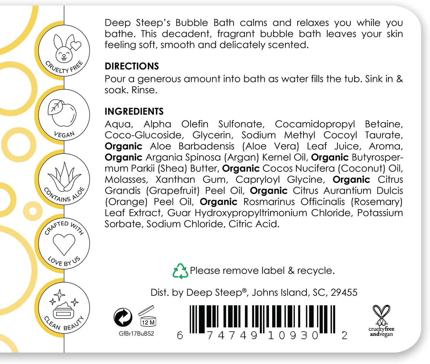 Deep Steep Bubble Bath, 17 Ounce (Pack of 2) (Vanilla Coconut)