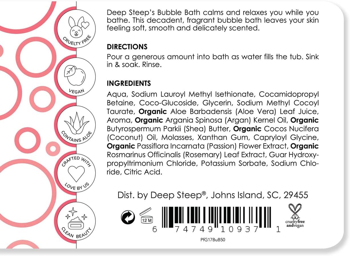 Deep Steep Bubble Bath, 17 Ounce (Pack of 2) (Vanilla Coconut)