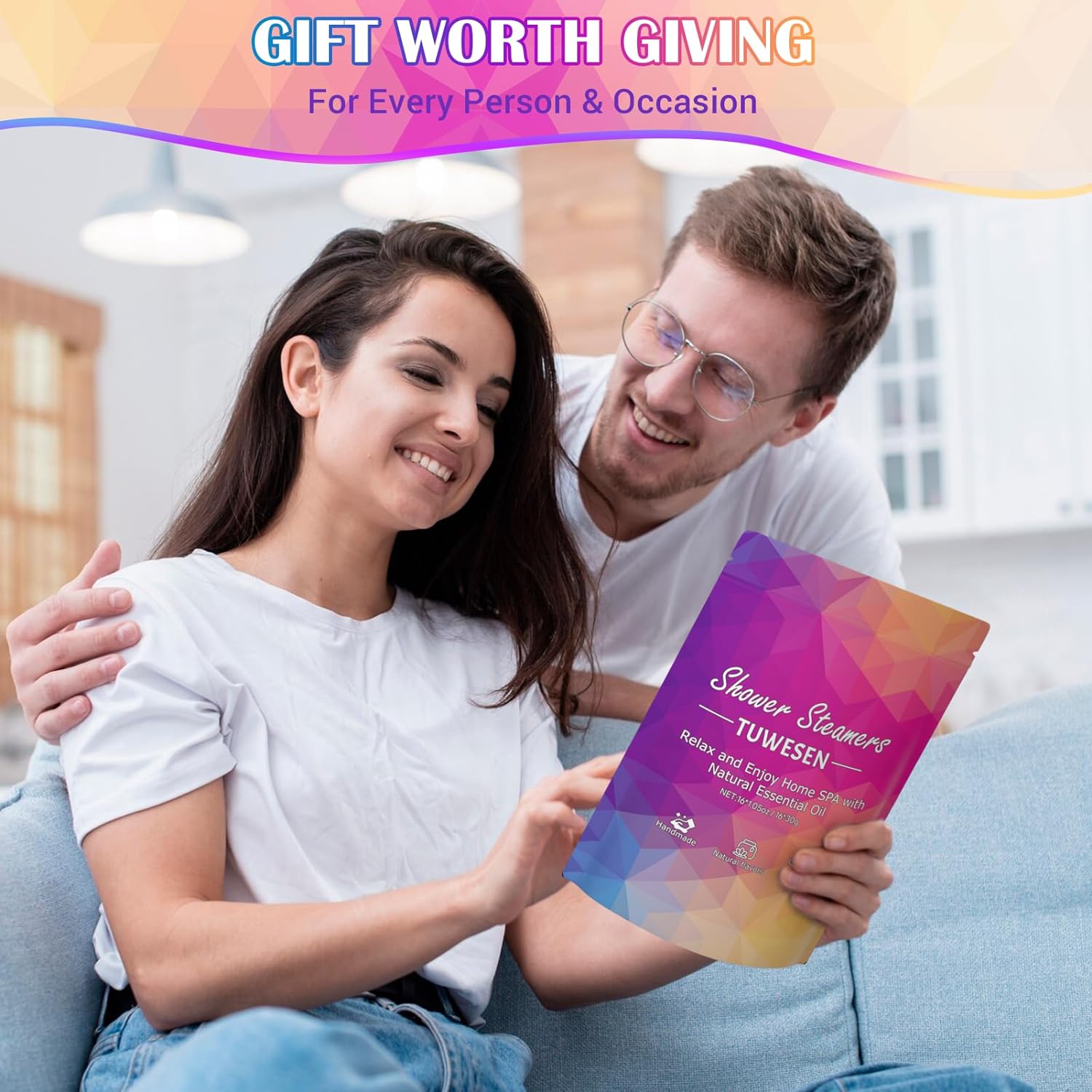 TUWESEN Shower Steamers Aromatherapy, SPA Kit, 8 PCS Shower Steamers for Women, Shower Bombs with Essential Oils-Self Care & Relaxation Birthday Gifts for Women and Men. Purple Romantic Set