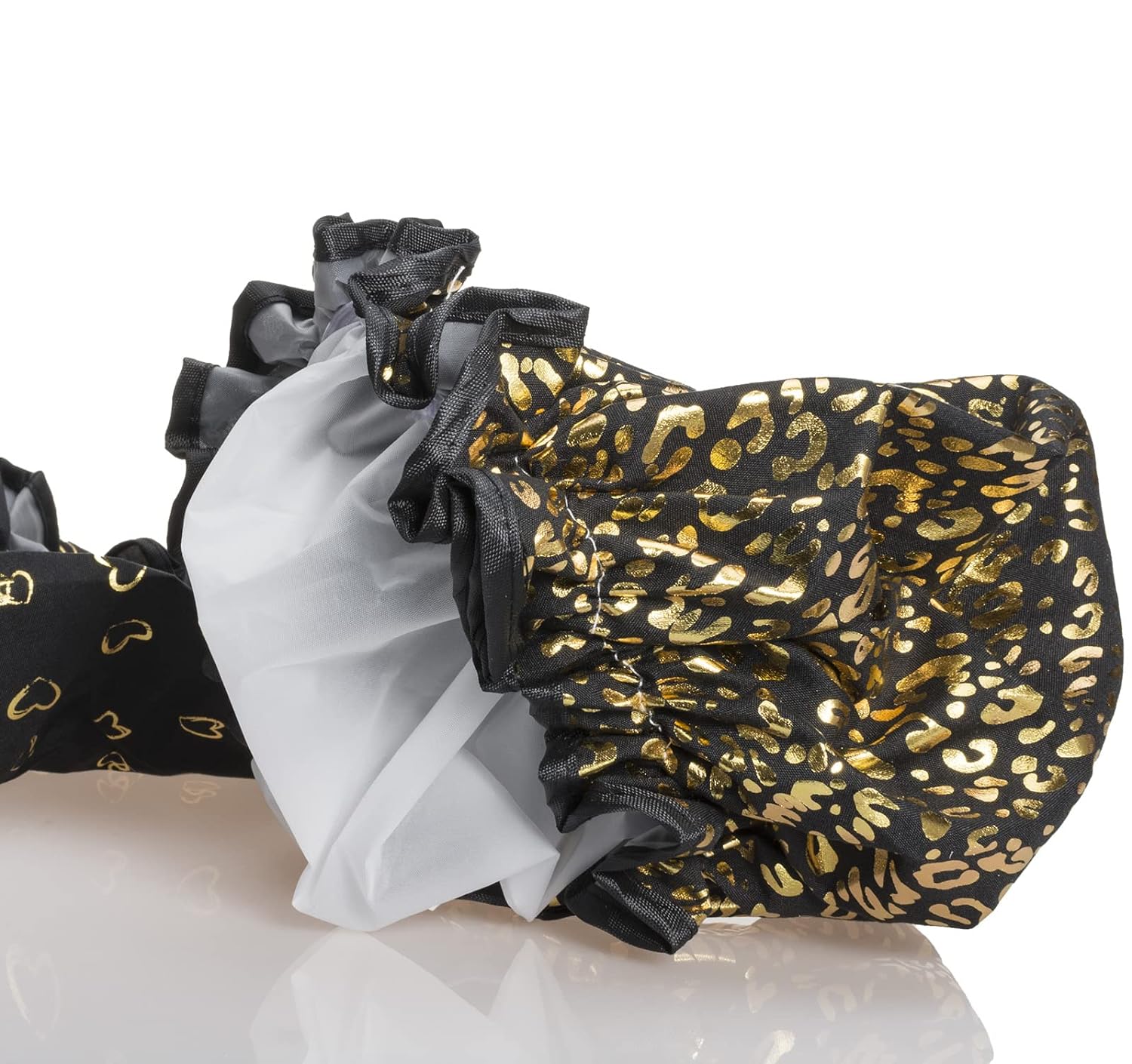 Qeuly 2 Pack Waterproof Shower Cap, Reusable Shower Cap for Women, Elastic Bathing Shower Hat Double Layers Bathing Hair Cap PEVA Lined Shower Hair Bath Cap (Pink)