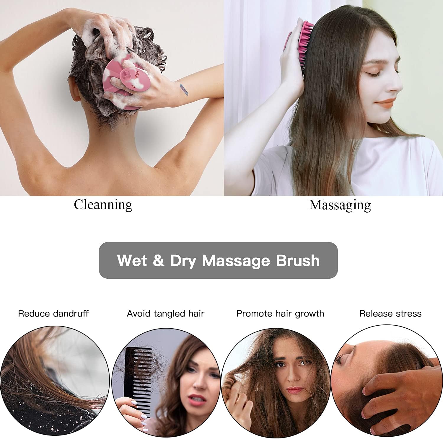 INNERNEED Food-Grade Soft Silicone Body Scrubber Shower Brush Handheld Cleansing Skin Brush, Gentle Exfoliating and Lather Well (Black)