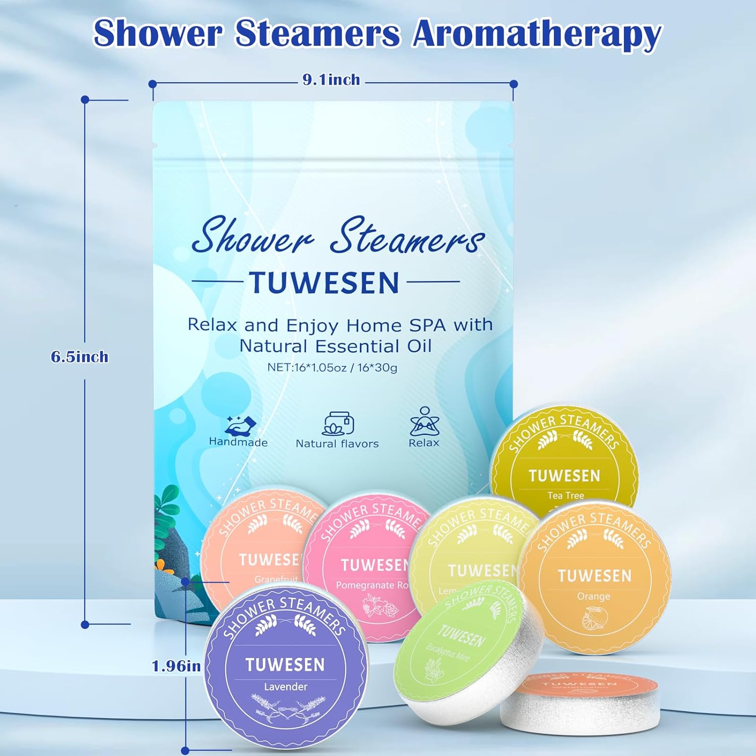 TUWESEN Shower Steamers Aromatherapy, SPA Kit, 8 PCS Shower Steamers for Women, Shower Bombs with Essential Oils-Self Care & Relaxation Birthday Gifts for Women and Men. Purple Romantic Set