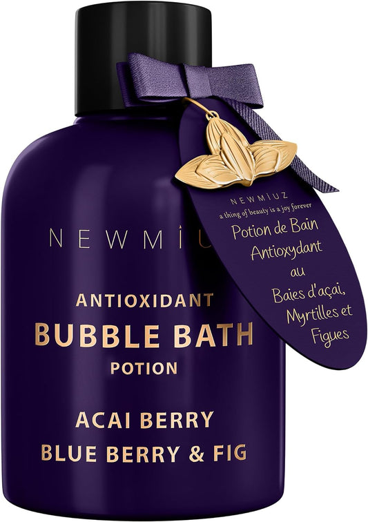 Antioxidant Bubble Bath - Luxury Long Lasting Bubble Bath - SweetAcai Berry Blueberry Fig Essential Oils Detox Hydrating Relaxing Stress Relief - Self Care Spa Gift for Women Birthday Gifts Christmas