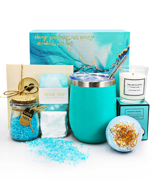 Valentine's Day Present Birthday Gifts for Women Bath Relaxing Spa Gift Basket Set Womens Gifts Kit Unique Gift Ideas for Her Mom Sister Daughter Wife Girlfriend Friends Coworker Female