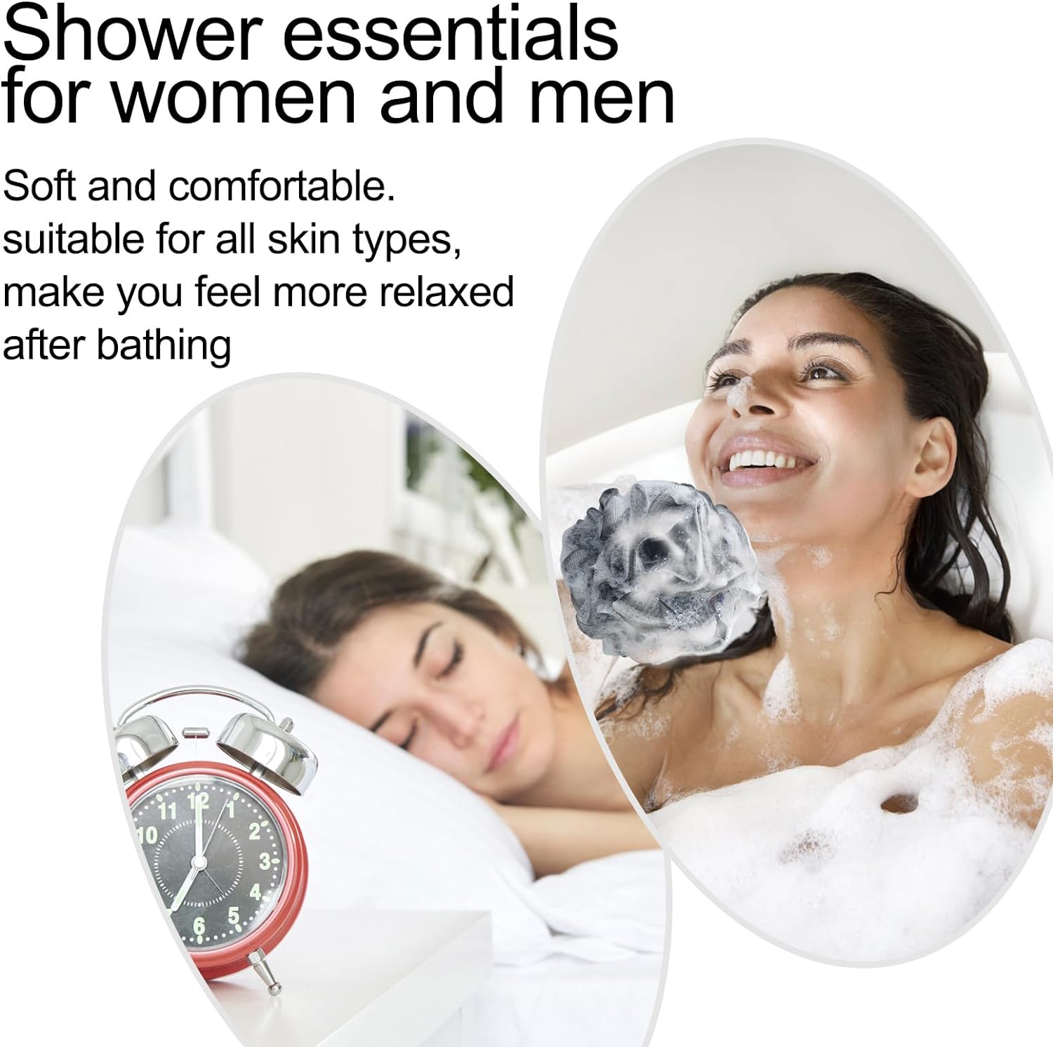 Fishent Loofah Bath Sponge Shower Loofahs, 4 Pack Soft Loofa Exfoliating Body Scrubber Mesh Shower Puff Pouf Ball Luffa for Men and Women(50g/pcs)