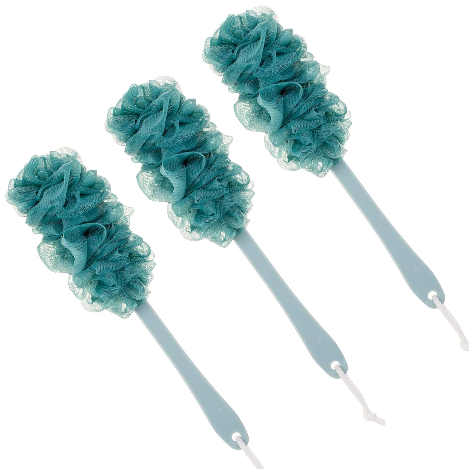 Arswin Back Scrubber for Shower, Loofah Long Handle Bath Body Brush, Soft Nylon Mesh Sponge On a Stick for Shower Men Women Kids Elderly, Exfoliating Scrub Cleaning Luffa for All Kinds of Skin(Blue)